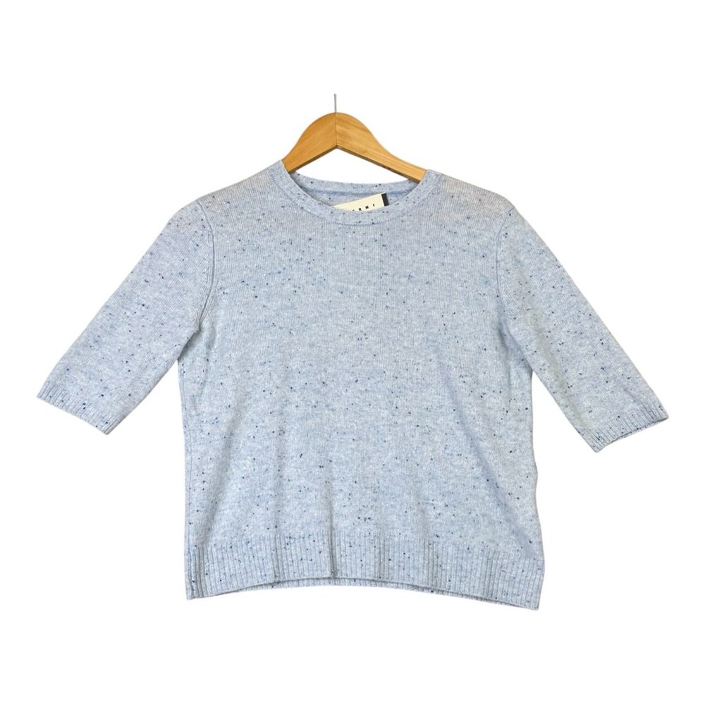 MARNI Women Cashmere Sweater Pullover Light blue Sz 38 (4US) 3/4 Sleeve Flecked